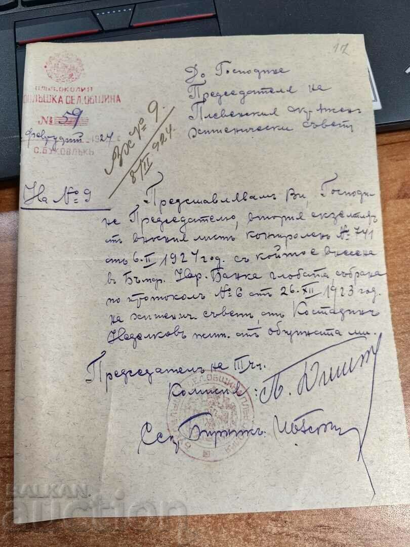 1924 PLEVEN CONSILIUL DE IGIENĂ DOCUMENT REGATUL BULGARIA