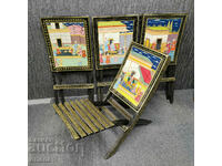 4 buc. scaune persane pictate manual antic