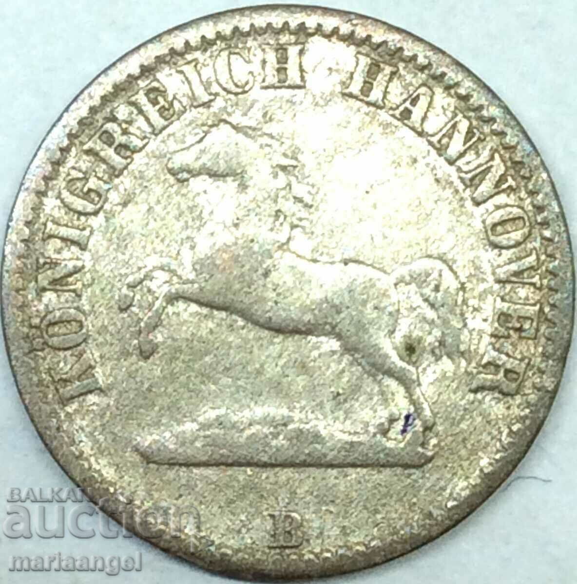 1/2 Grosz 1863 Germany Hanover Silver