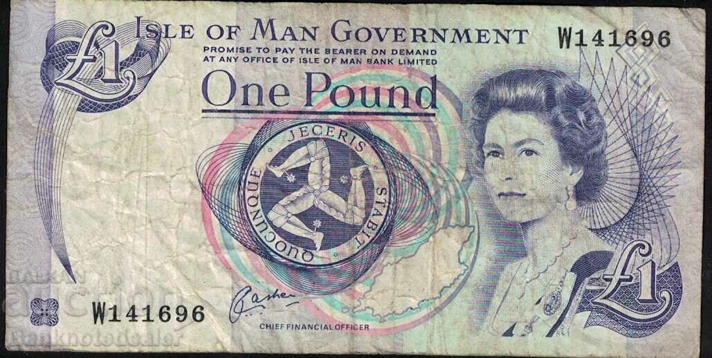 Isle of Man 1 Pound 1983 Pick 40c Ref 1696