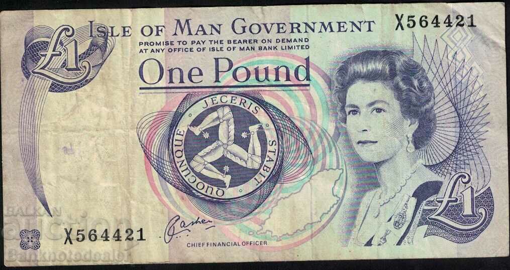 Isle of Man 1 Pound 1983 Pick 40c Ref 4421