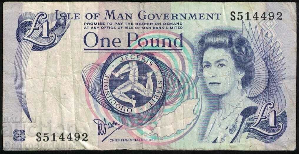 Isle of Man 1 Pound 1983 Pick 40c Ref 4492