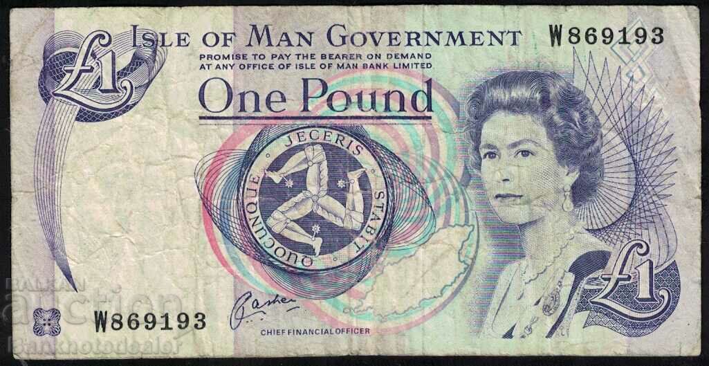 Isle of Man 1 Pound 1983 Pick 40c Ref  9193