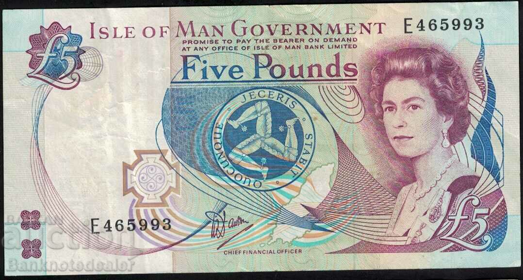 Great Britain Isle of Man 5 Pounds 1983 Pick 41 Ref 5993