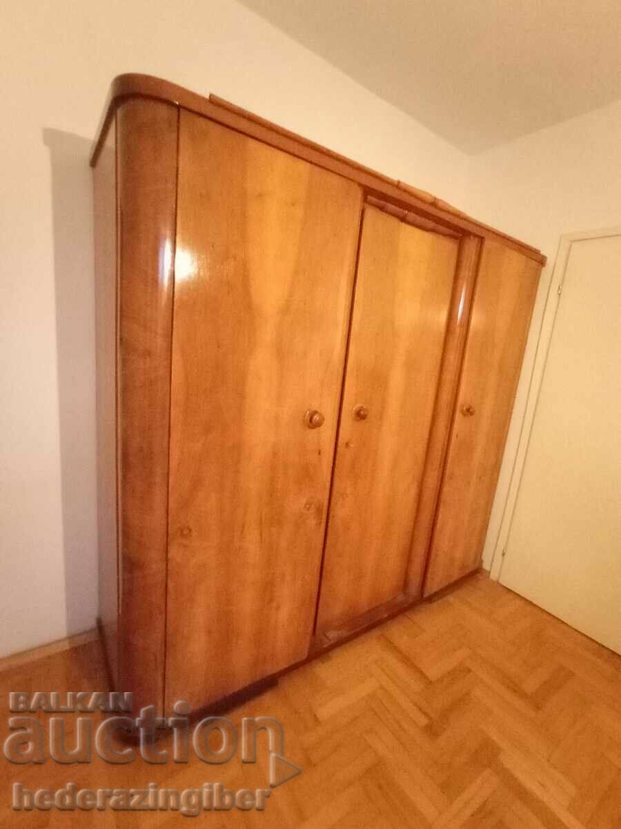 Old wardrobe made of walnut wood
