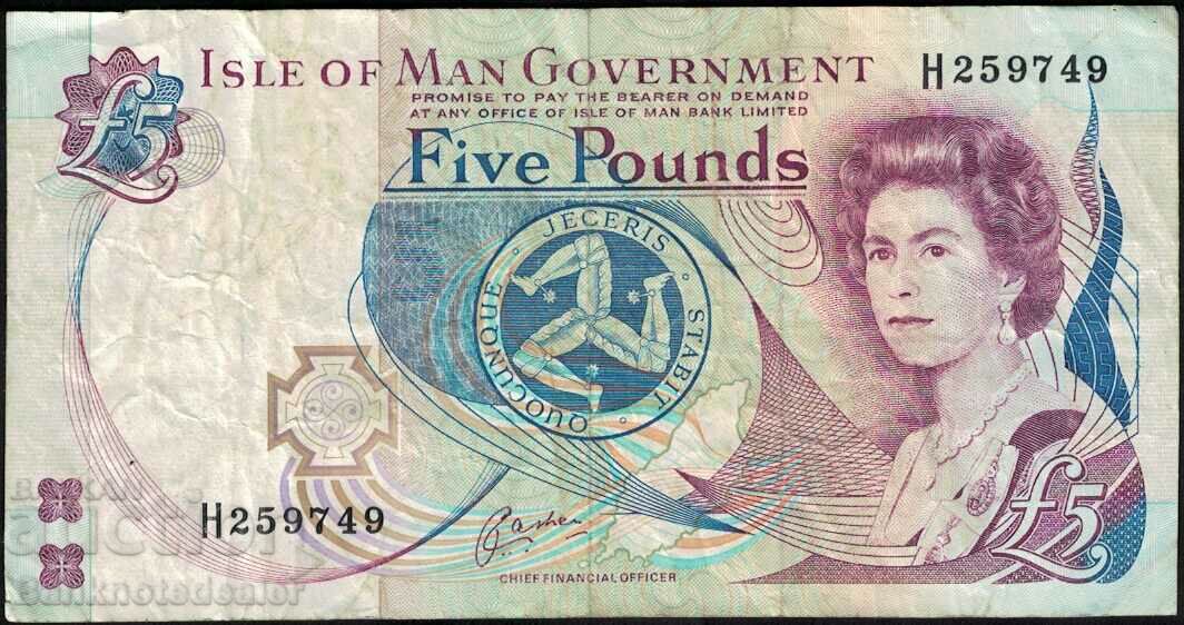 Marea Britanie Insula Man 5 Pounds 1983 Pick 41 Ref 9746