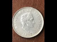 Columbia 50 centavos 1932 Simón Bolívar argint