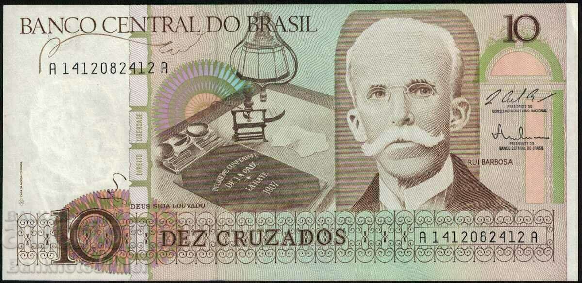 Brazil 10 Cruzeiros 1986 Pick 209 Ref 2412 UNC