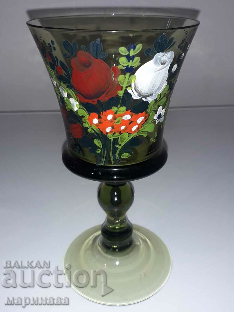 A GLASS. HAND PAINTED. GERMANY