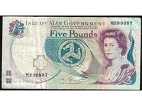Isle of Man 5 Pound 1983 Pick 48a Ref 8987