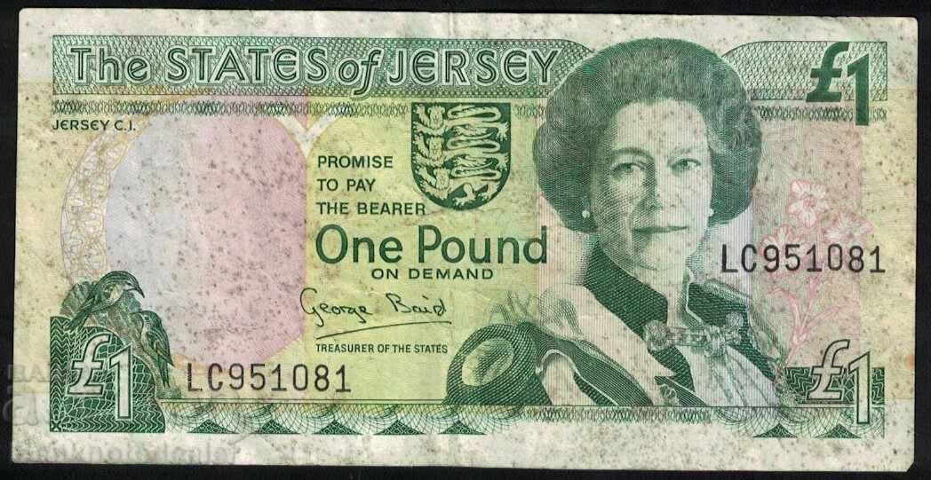 Jersey 1 pound 1993 Pick 20 Ref 1081