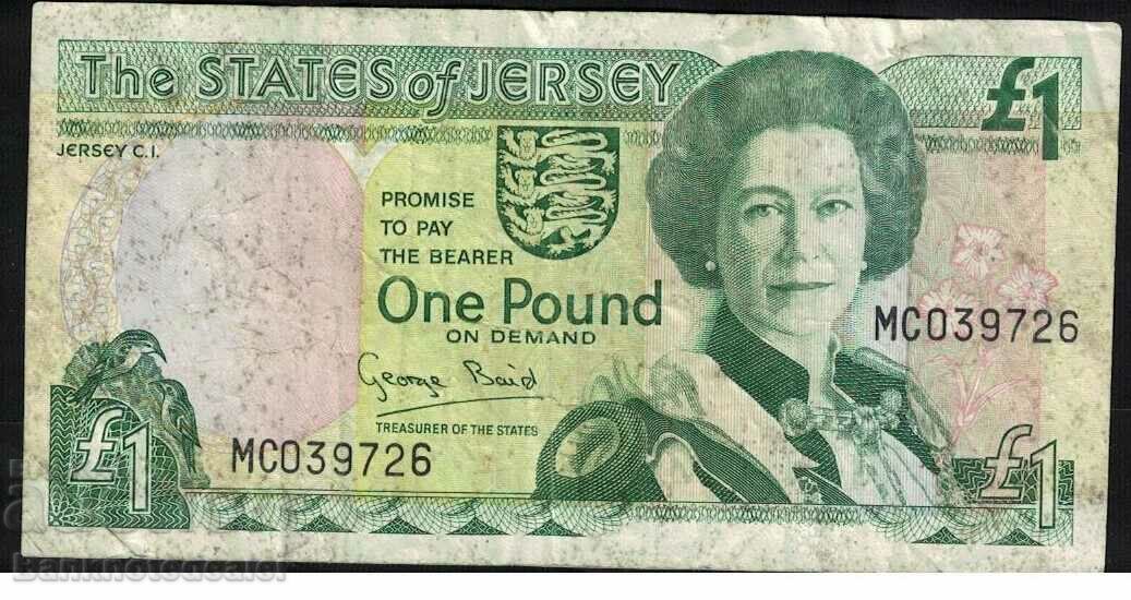 Jersey 1 pound 1993 Pick 20 Ref 9726