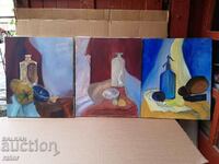 Paintings - oil, canvas - 3 pieces, picture