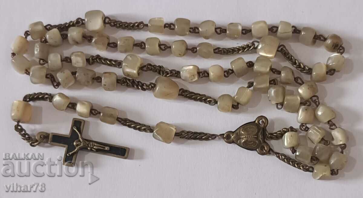 Auction  Old rosary with mother of pearl