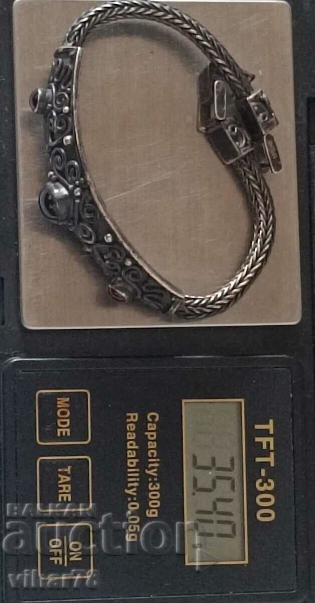 Silver bracelet with garnet - SUARTI - sample 925 - 6 Silver bracelet with garnet - SUARTI - sample 925 - 6