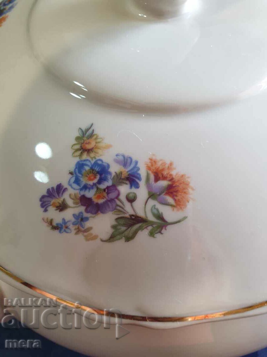 Licitație Bol mare de porțelan pentru supă cu farfurie-Kitka-Novi pazar