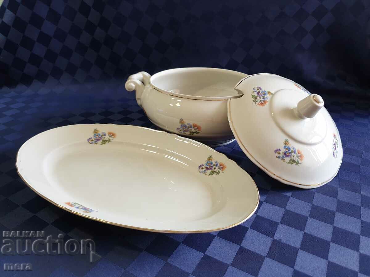 Livrarea Bol mare de porțelan pentru supă cu farfurie-Kitka-Novi pazar