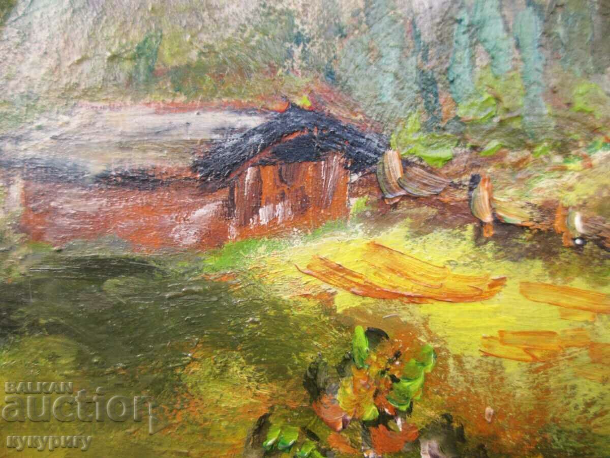 Licitație Farfurie din portelan pictat tablou peisaj montan Licitație Farfurie din portelan pictat tablou peisaj montan