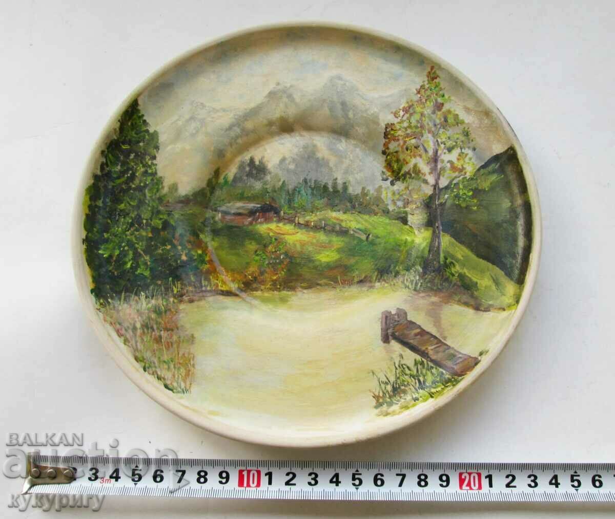 Farfurie din portelan pictat tablou peisaj montan - 5 Farfurie din portelan pictat tablou peisaj montan - 5