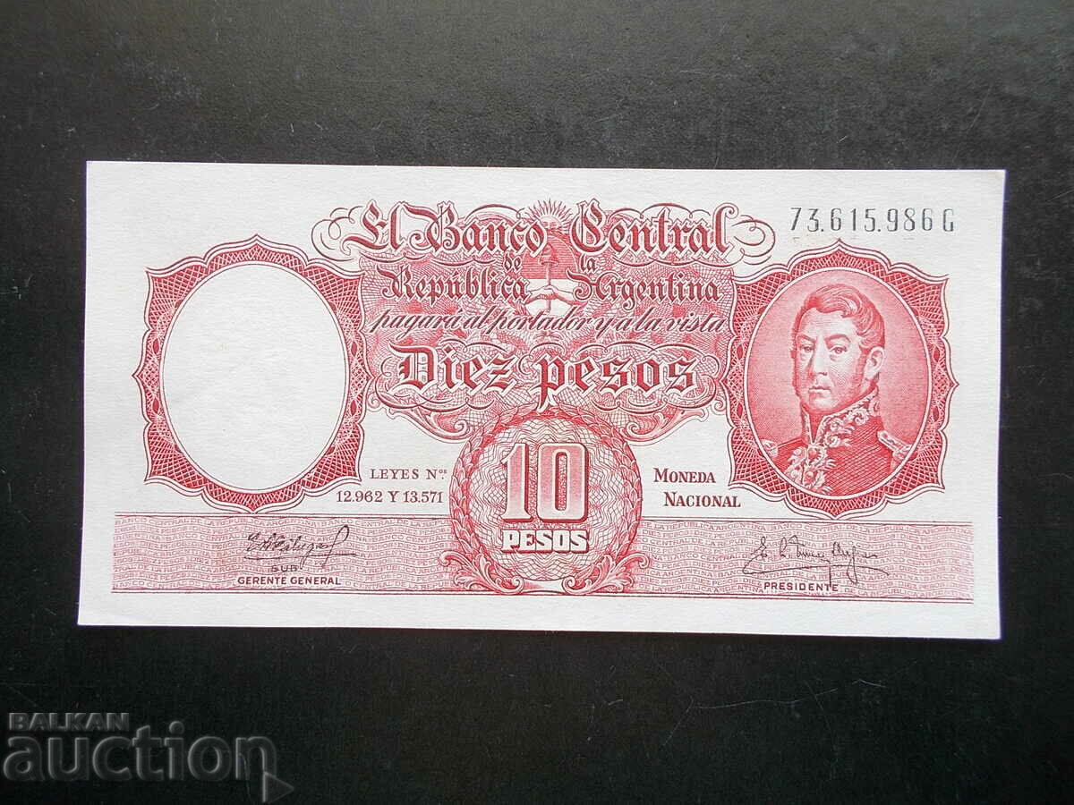 ARGENTINA , 10 pesos , UNC-