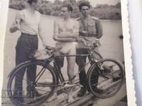 1953, 2 old photos, bike, bicycle, PLOVDIV