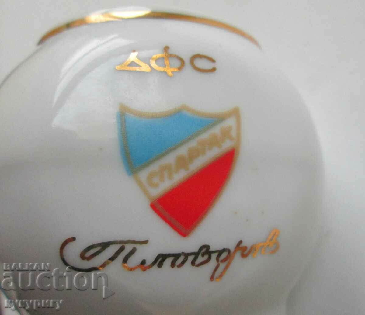 Old Soc porcelain vase DFS SPARTAK Plovdiv - 6