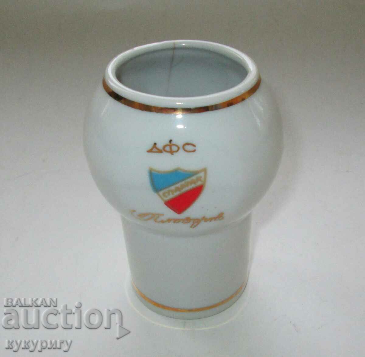 Old Soc porcelain vase DFS SPARTAK Plovdiv