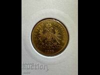Златна Монета Австрия 20 Франка/ 8 Флорина 1885г. Франц Йоси