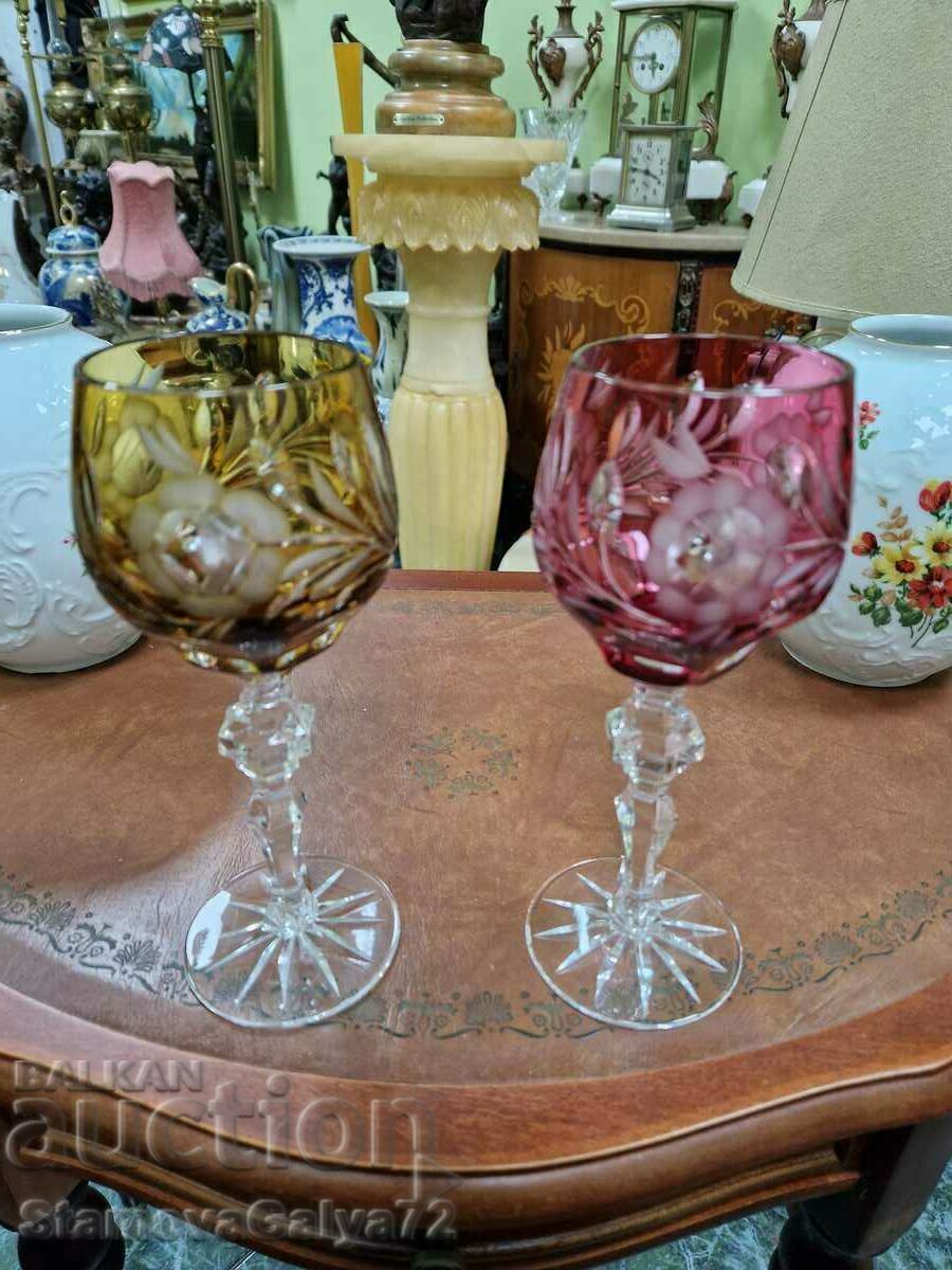 Ένα υπέροχο σετ αντίκα από κρυστάλλινα ποτήρια Bohemia Τσέχικα με τιμή 59.00 BGN | € 30.17 Ένα υπέροχο σετ αντίκα από κρυστάλλινα ποτήρια Bohemia Τσέχικα με τιμή 59.00 BGN | € 30.17