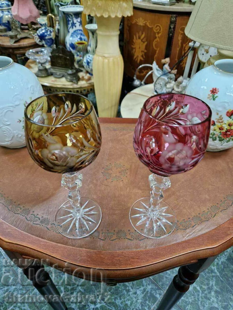 Auction A superb antique set of Bohemia Czech crystal glasses Auction A superb antique set of Bohemia Czech crystal glasses