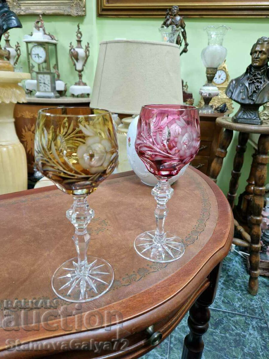 Delivery of A superb antique set of Bohemia Czech crystal glasses Delivery of A superb antique set of Bohemia Czech crystal glasses