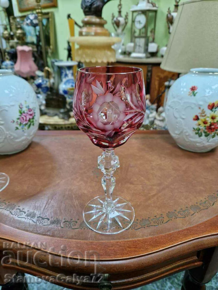 A superb antique set of Bohemia Czech crystal glasses - 6 A superb antique set of Bohemia Czech crystal glasses - 6