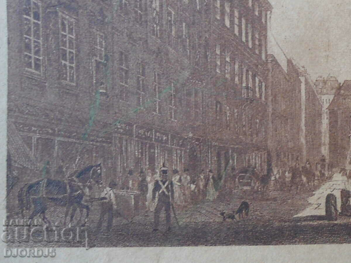 Auction Old lithograph, DER GRABEN IN WIEN Auction Old lithograph, DER GRABEN IN WIEN