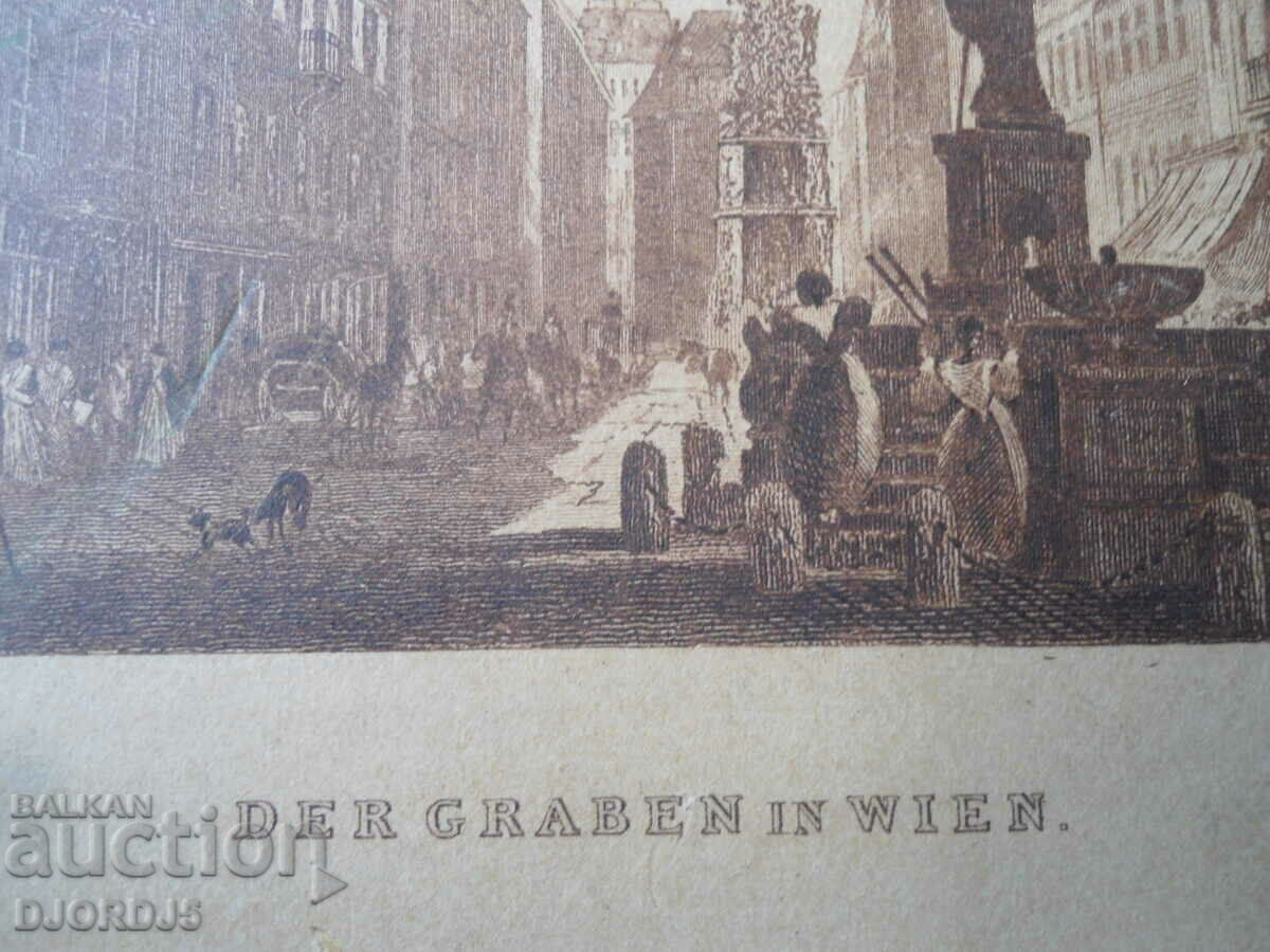 Old lithograph, DER GRABEN IN WIEN - 5 Old lithograph, DER GRABEN IN WIEN - 5