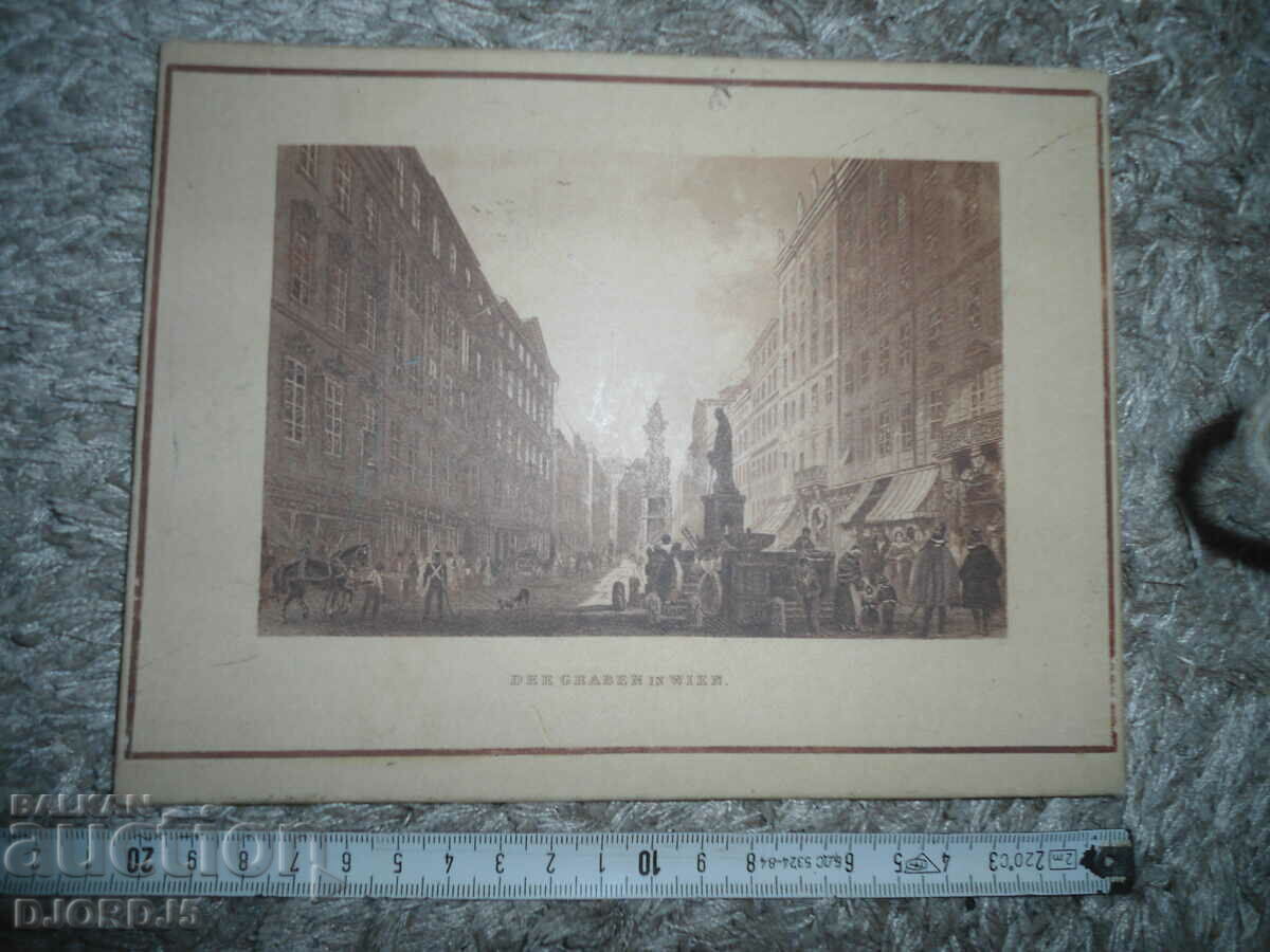 Old lithograph, DER GRABEN IN WIEN - 6 Old lithograph, DER GRABEN IN WIEN - 6