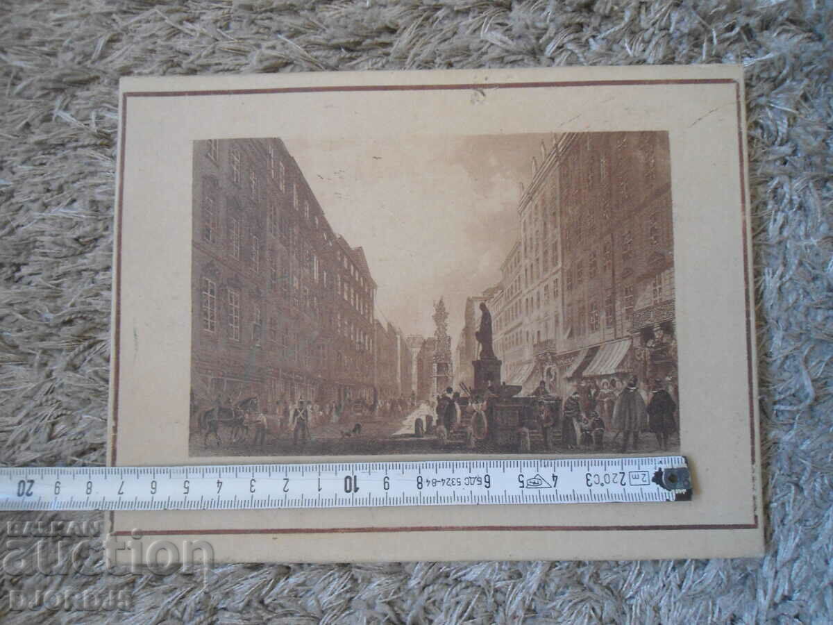 Old lithograph, DER GRABEN IN WIEN - 7 Old lithograph, DER GRABEN IN WIEN - 7