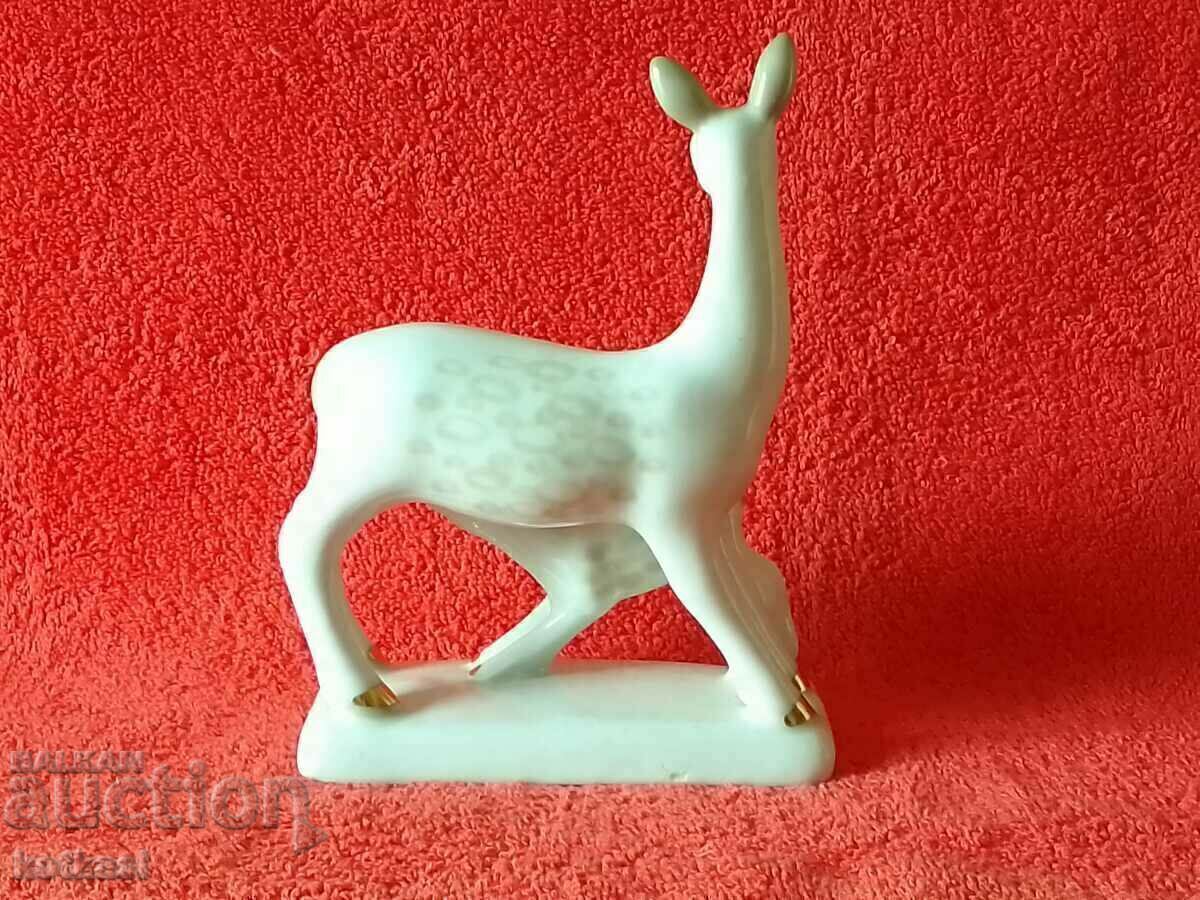 Auction Old porcelain figure Roe USSR Russia marked gilt Auction Old porcelain figure Roe USSR Russia marked gilt