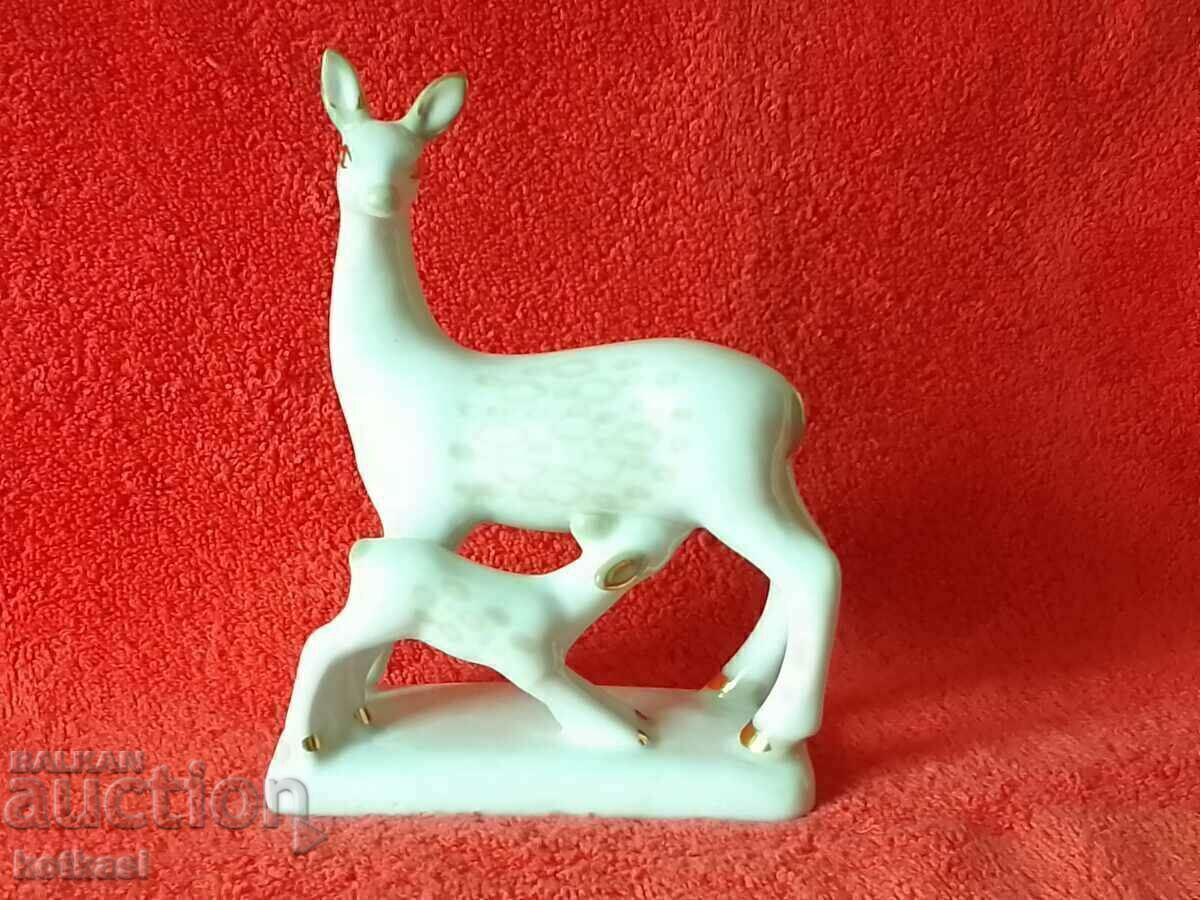 Old porcelain figure Roe USSR Russia marked gilt Old porcelain figure Roe USSR Russia marked gilt