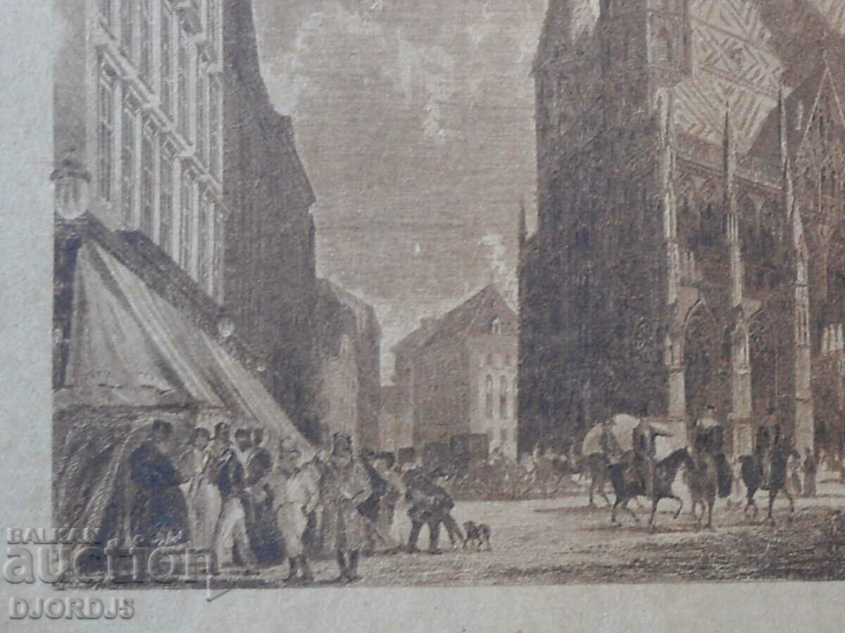 Auction Old lithograph, ST STEPHANSKIRCHE IN WIEN Auction Old lithograph, ST STEPHANSKIRCHE IN WIEN