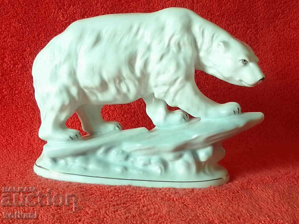 Old porcelain figure White Bear Romania ARPO gilding Old porcelain figure White Bear Romania ARPO gilding