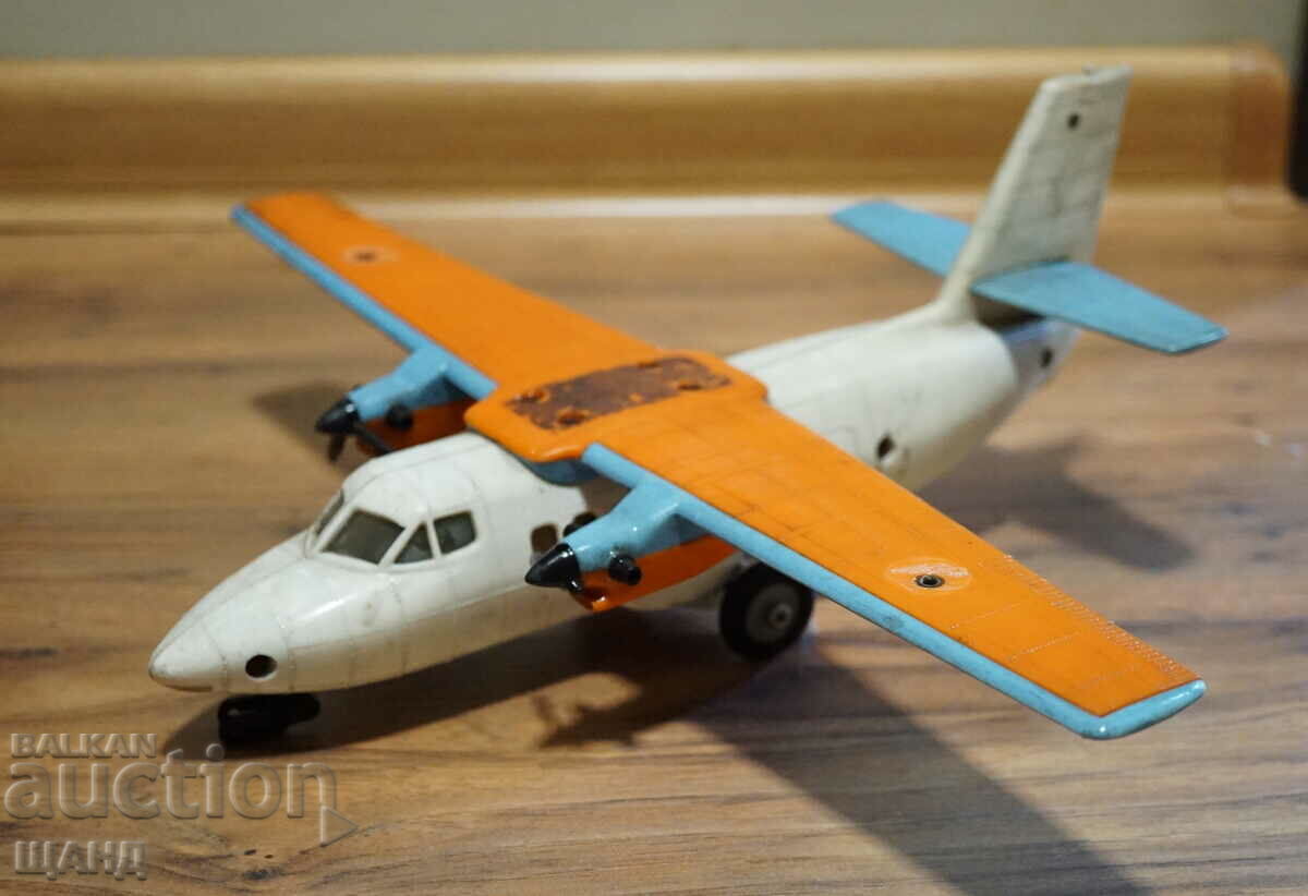 Old Czech mechanical plastic model airplane toy