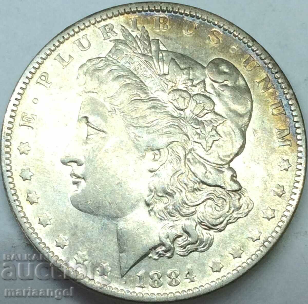 САЩ 1 морган долар 1884 26,73г сребро Патина