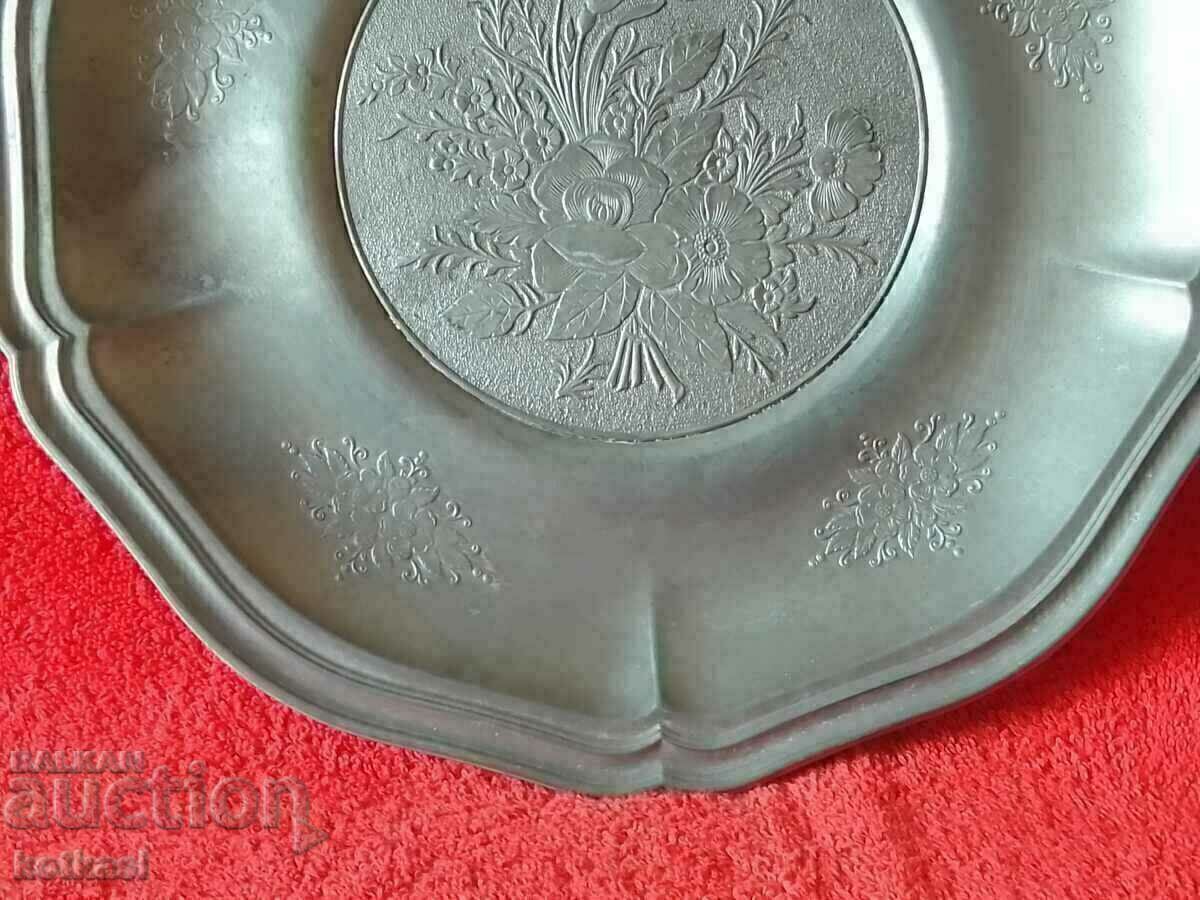 Old Large Metal Plate Tray Bouquet Flowers marked with price 26.00 BGN | € 13.29 Old Large Metal Plate Tray Bouquet Flowers marked with price 26.00 BGN | € 13.29