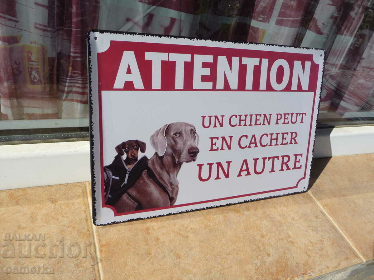 Metal plate inscription dog in backpack puppy luggage kangaroo with price 18.00 BGN | € 9.20 Metal plate inscription dog in backpack puppy luggage kangaroo with price 18.00 BGN | € 9.20