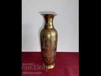 Relief bronze vase