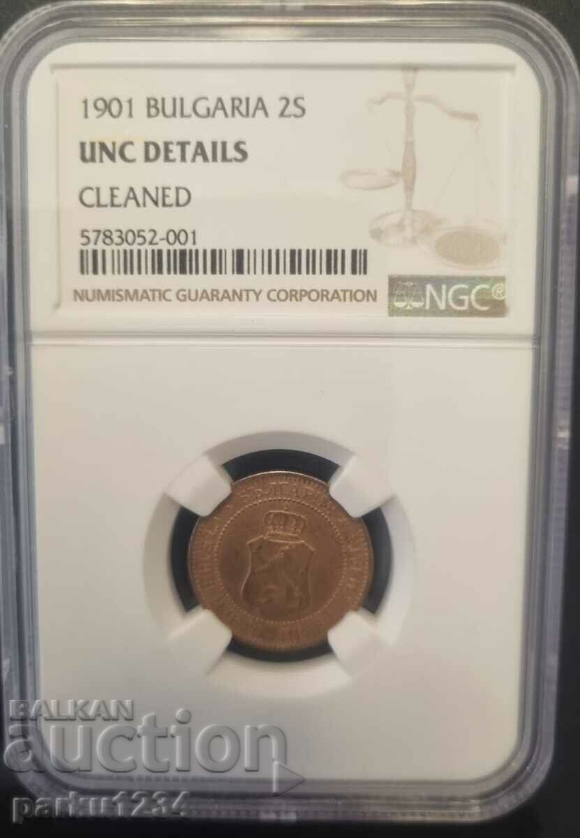 2 стотинки 1901 г. UNC