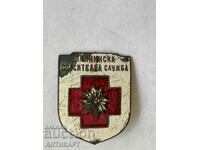 rare royal badge Mountain Rescue Service enamel battered