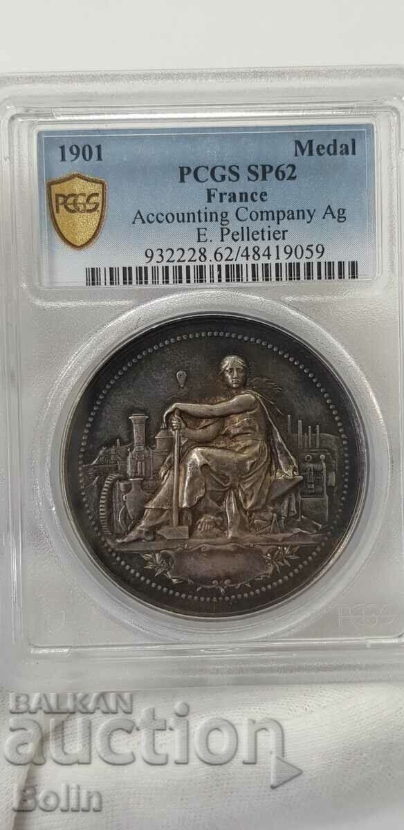 SP 62 - Silver French Table Medal - 1901 with price 360.00 BGN | € 184.07 SP 62 - Silver French Table Medal - 1901 with price 360.00 BGN | € 184.07