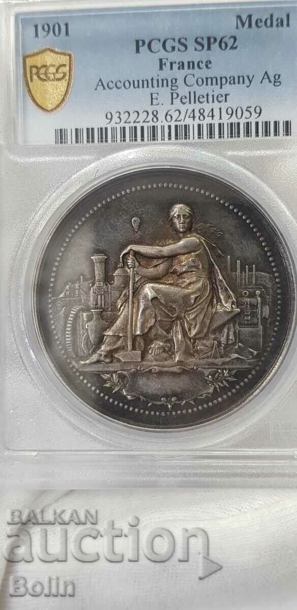 Auction SP 62 - Silver French Table Medal - 1901 Auction SP 62 - Silver French Table Medal - 1901