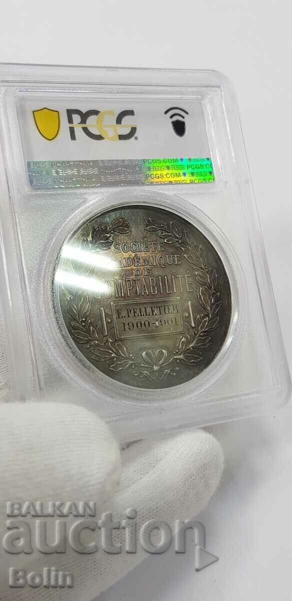 SP 62 - Silver French Table Medal - 1901 - 6 SP 62 - Silver French Table Medal - 1901 - 6